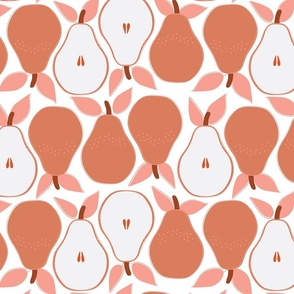 Pink pears on white
