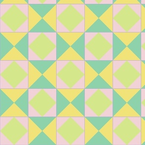 Minimal Bold Diamonds Jade - Buttercup - Cotton Candy - Honeydew Tiles