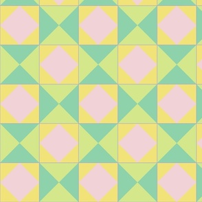 Minimal Bold Diamonds Honeydew - Jade - Buttercup - Cotton Candy Tiles