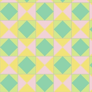 Minimal Bold Diamonds Buttercup - Cotton Candy - Honeydew - Jade Tiles
