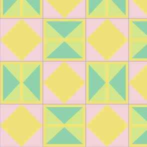 Bold Diamonds Buttercup - Cotton Candy - Honeydew - Jade Tiles