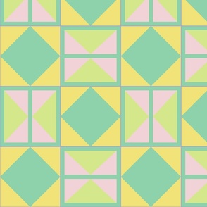 Bold Diamonds Jade - Buttercup - Cotton Candy - Honeydew Tiles