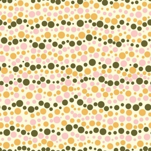 Wavy Dots Olive Pink and Gold