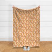 Smaller retro 70s floral - Vintage daisy - pink & orange