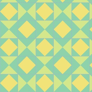 Minimal Bold Diamonds Jade - Honeydew - Buttercup Tiles