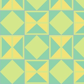 Bold Diamonds Jade - Honeydew - Buttercup Tiles