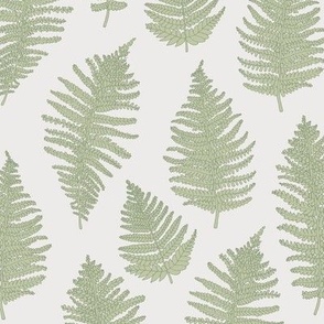 The Minimalist boho leaves garden - fern forest modern scandinavian style fall design matcha green on off white