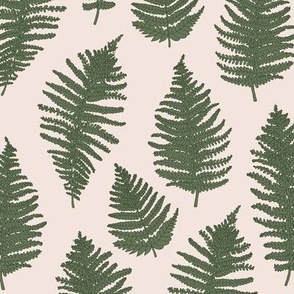The Minimalist boho leaves garden - fern forest modern scandinavian style fall design olive green on cream