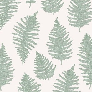 The Minimalist boho leaves garden - fern forest modern scandinavian style fall design sage green ivory