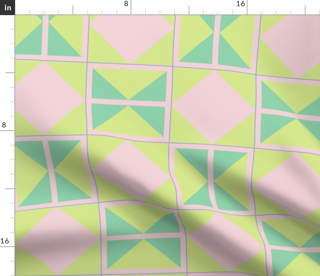 Bold Diamonds Honeydew - Cotton Candy - Jade Tiles