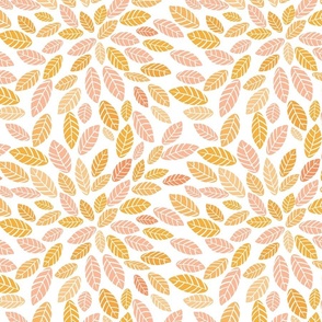 Peachy yellow leaf pattern