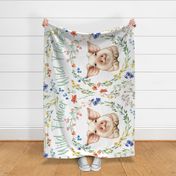 36x54 blanket wild flower pig