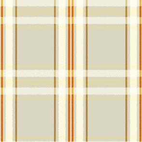 Plaid Orange on Light Sage Large