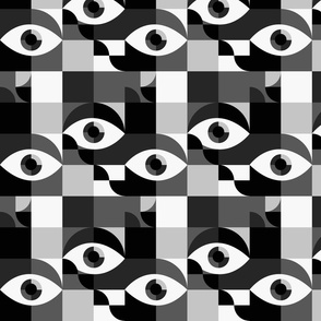 80s Eyes Black and White Abstract Face Noir Portrait
