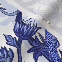 Hissterical Snakes: Serpent Chinoiserie, Indigo Blue