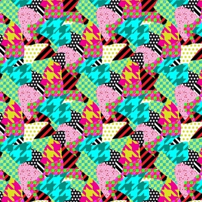70s punk patchwork in hot pink Small scale