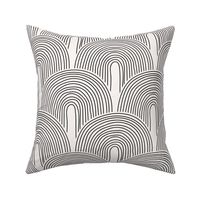 The minimalist rainbow - abstract modern boho Scandinavian vintage style curves thin lines black on white JUMBO