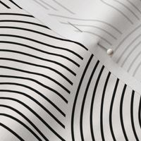 The minimalist rainbow - abstract modern boho Scandinavian vintage style curves thin lines black on white JUMBO