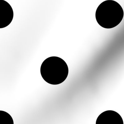 L scale black polka dots white background