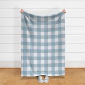 Woolen woven minimalist boho texture gingham plaid design in moody blue wallpaper