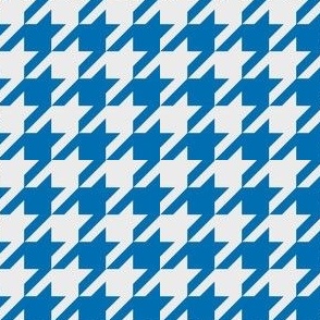 Houndstooth Medium Blue on White