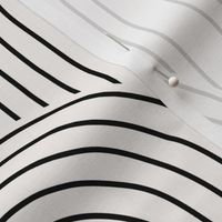 The retro Scandinavian rainbow - abstract modern boho vintage style curves thin lines black on white JUMBO