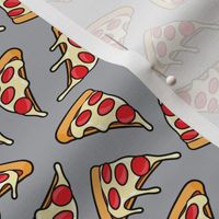 (small scale) pizza by the slice - pepperoni slice - grey  - LAD22