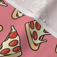 pizza by the slice - pepperoni slice - dark pink  - LAD22