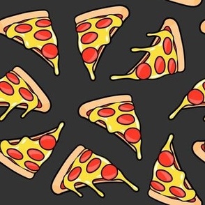 pizza by the slice - pepperoni slice - dark grey  - LAD22