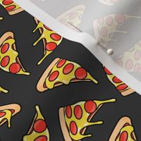 (small scale) pizza by the slice - pepperoni slice - dark grey  - LAD22