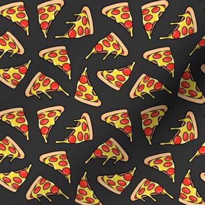 (small scale) pizza by the slice - pepperoni slice - dark grey  - LAD22