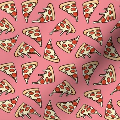 (small scale) pizza by the slice - pepperoni slice - dark pink  - LAD22