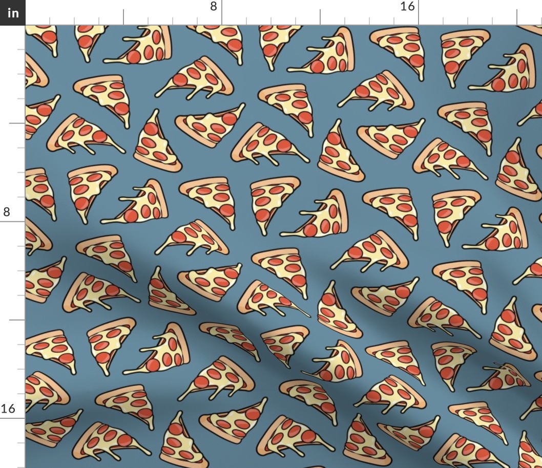 pizza by the slice - pepperoni slice - stone blue - LAD22