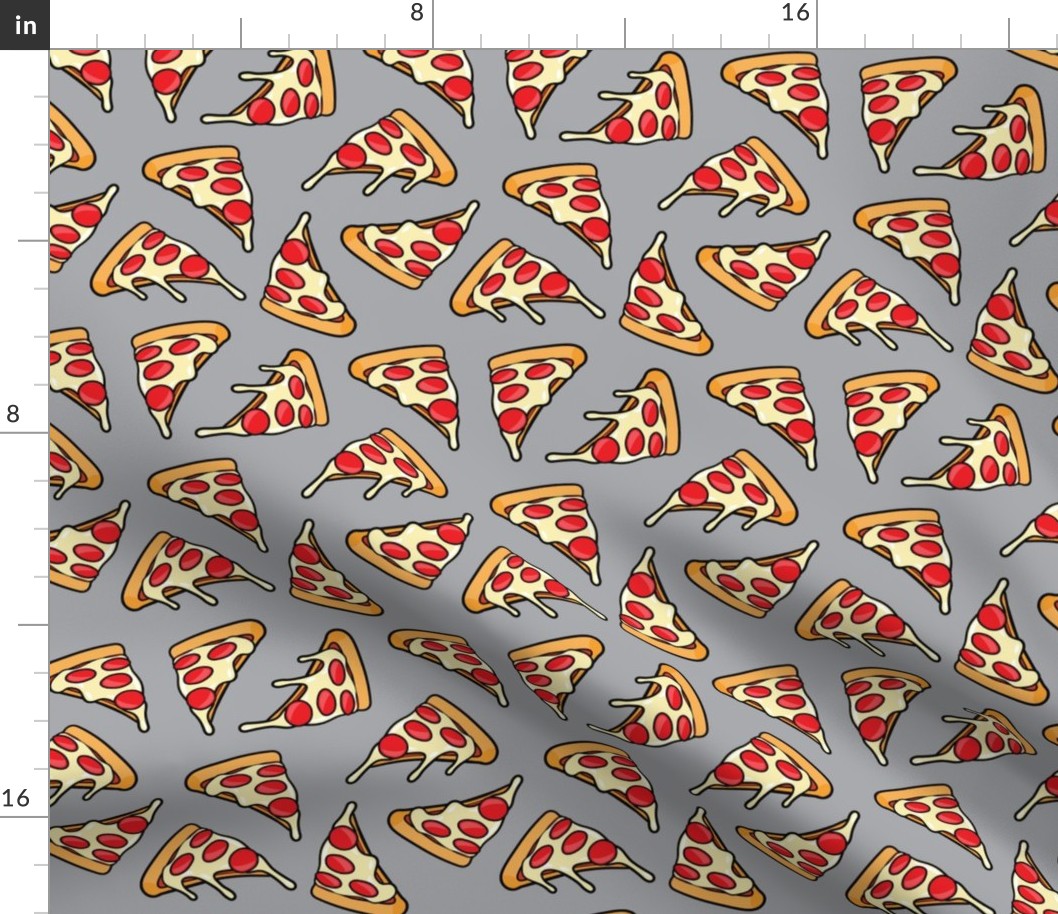 pizza by the slice - pepperoni slice - grey  - LAD22
