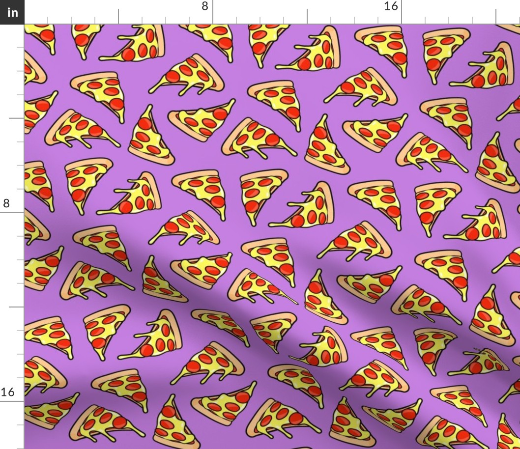 pizza by the slice - pepperoni slice -  purple - LAD22