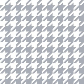 Classic Houndstooth Dogstooth in Gray and White Half Inch Repeat