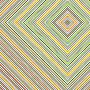 Narrow Hippie Stripes in Yellow and Green Boxes