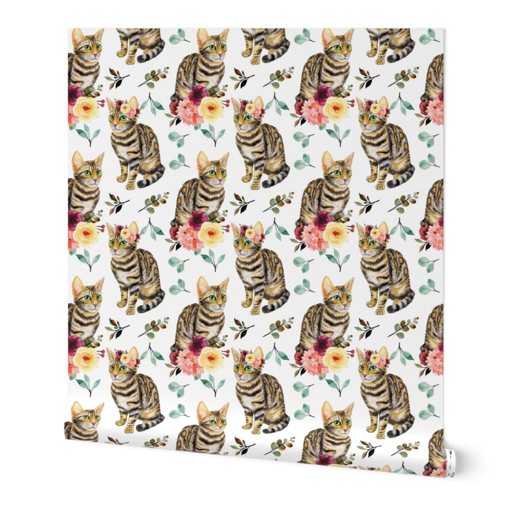 Bengal Cats and Flowers