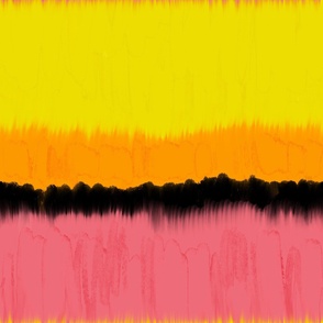 Colorful modern art. Yellow and Pink Bright painted stripes. Orange abstract lines. 