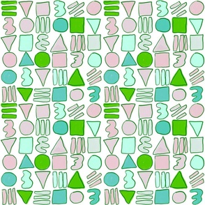 Geometric Pattern - greens -medium