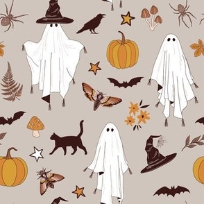 Boho Halloween Ghosts / Silver Rust
