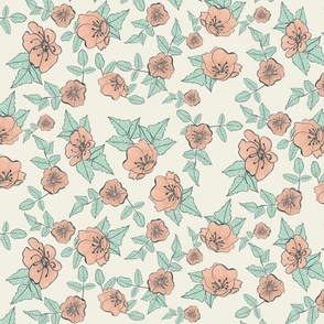 Shabby Chic Pastel California Wild Rose