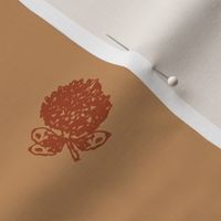 Single Rust Copper on Tanned Hydrangea Outline Pattern