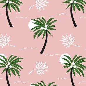 Palm Trees | Pink and Green | 6inch repeat 