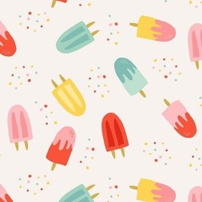 Summer Holiday Popsicles on White Large Scale