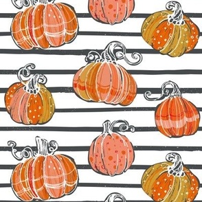 Fall Pumpkins - White