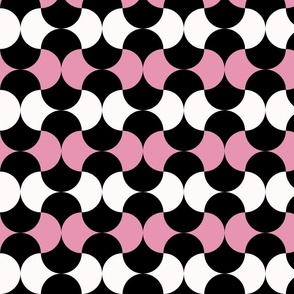Black, White, and Pink Geometric Stripes