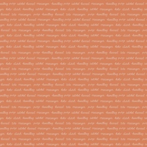 pink lettering on coral
