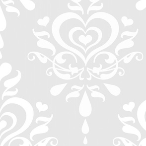 Love Luxe Damask Pale Gray