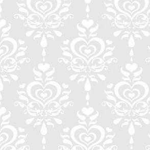 Love Luxe Damask Pale Gray